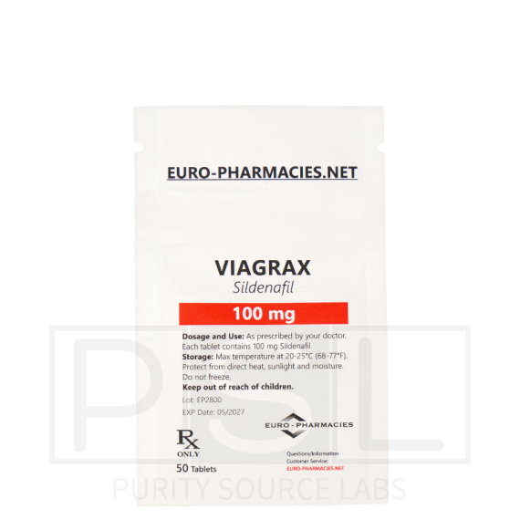 Viagrax (Sildenafil) - 100mg/tab, 50 pills/bag - Euro-Pharmacies