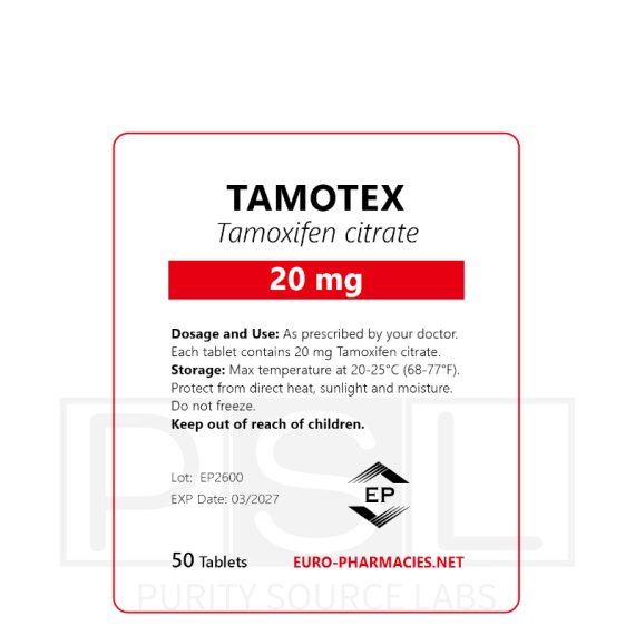 Tamotex (Tamoxifen) - 20mg/tab, 50 pills/bag - Euro-Pharmacies - USA
