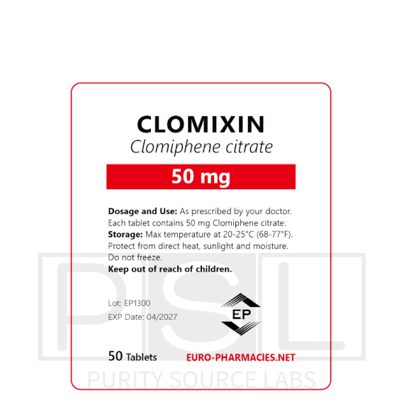 Clomixin (Clomid) - 50mg/tab, 50 pills/bag - Euro-Pharmacies - USA