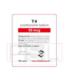 T4 - 50mcg/tab, 50 pills/bag - Euro-Pharmacies - USA