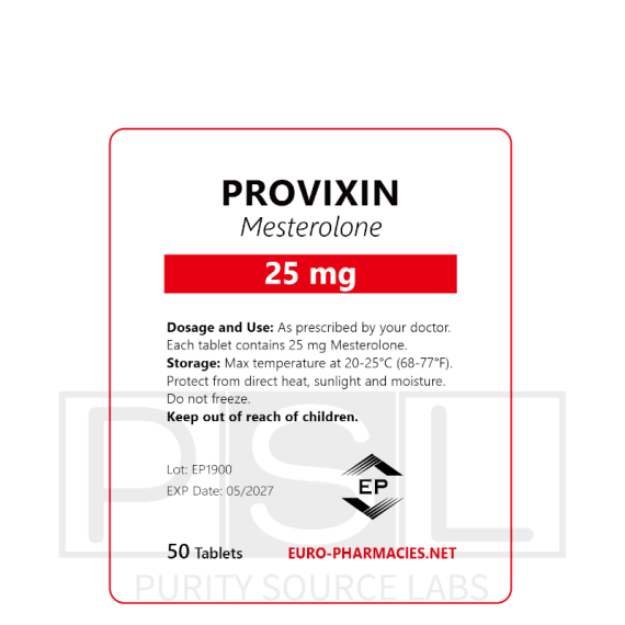 Provixin (Proviron) - 25mg/tab, 50 pills/bag - Euro-Pharmacies